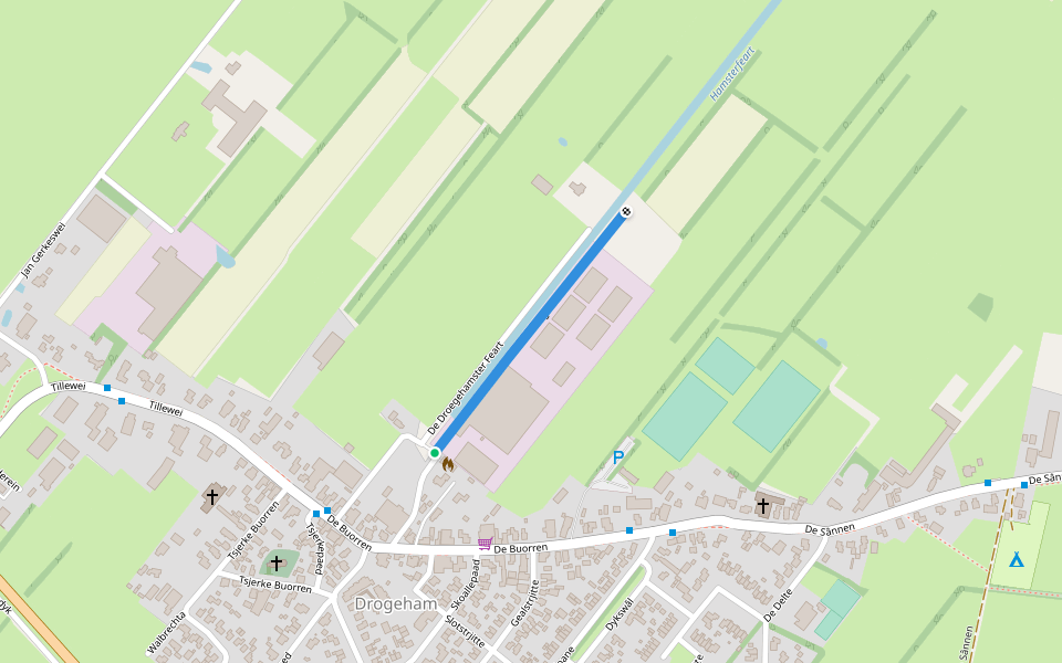 De Droegehamster Feart walking route map in Drogeham