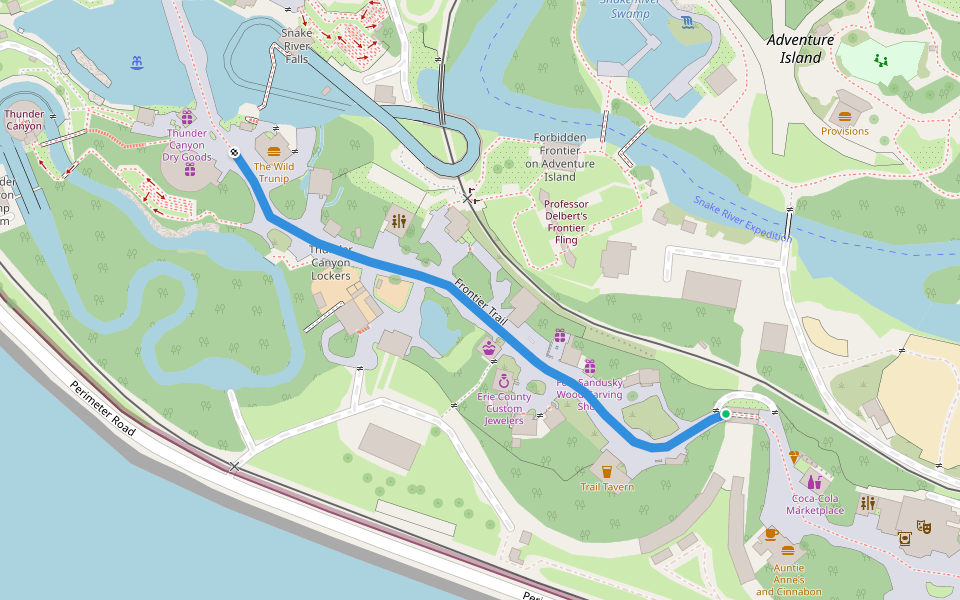 Frontier Trail walking route map in Sandusky