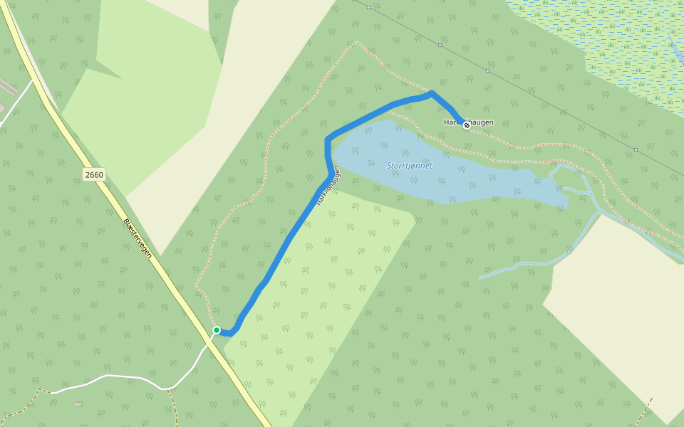Harkildhaugen walking route map in Blestergrende