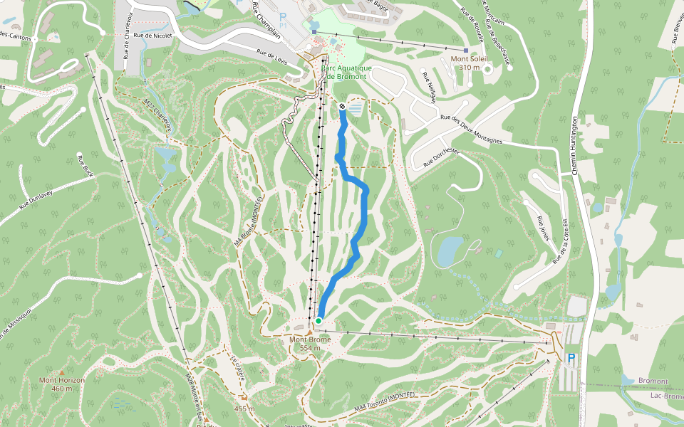 La Prétentieuse (Lieutenant Dan) walking route map in Bromont