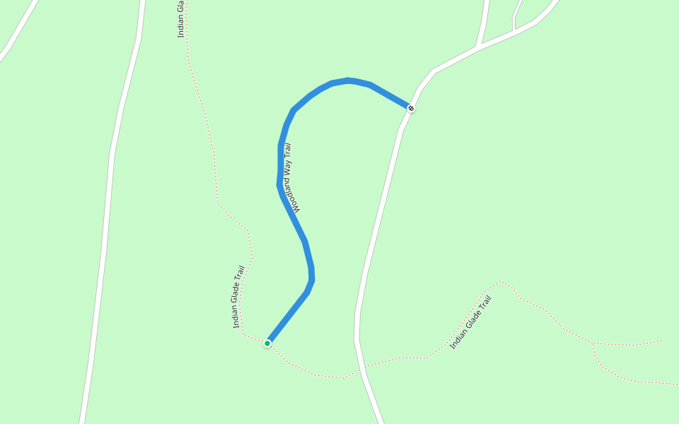 Woodland Way Trail walking route map in Montgomery City