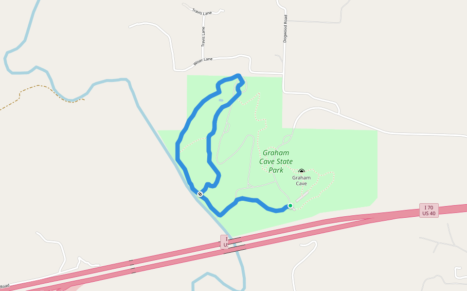 Loutre River Trail walking route map in Montgomery City