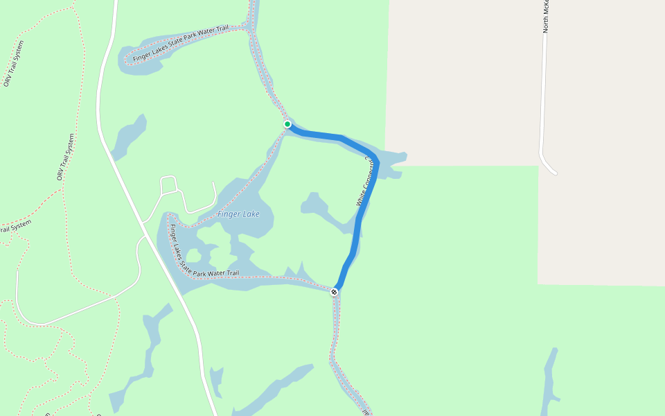 White Connector 2 walking route map in Hallsville