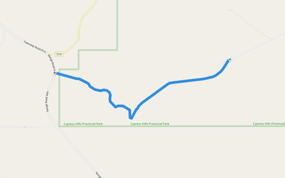 Murray Hill walking route map in Elkwater