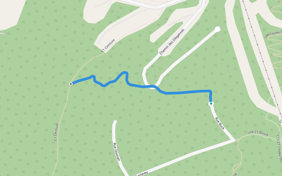 C14 Divine (fermé) walking route map in Bromont