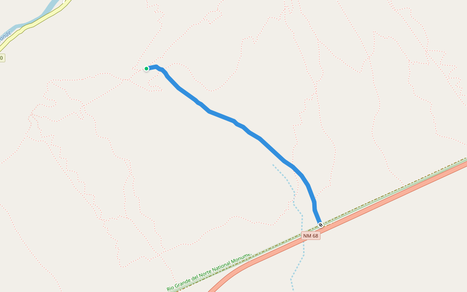 La Gijosa Trail walking route map in Taos