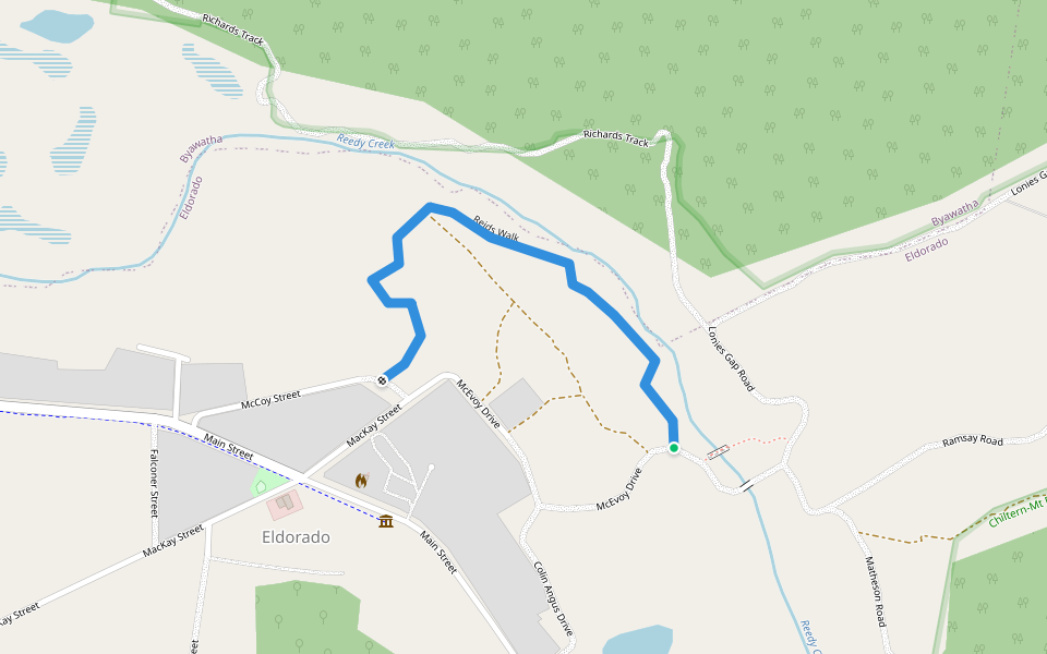 Reids Walk walking route map in Eldorado