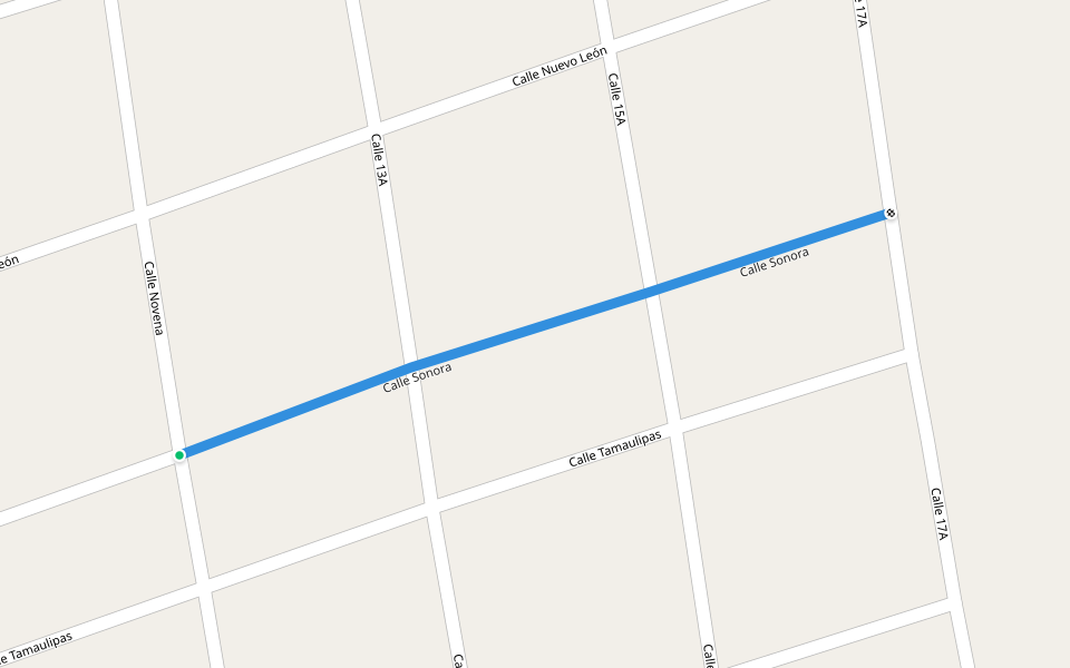 Calle Sonora walking route map in San Buenaventura