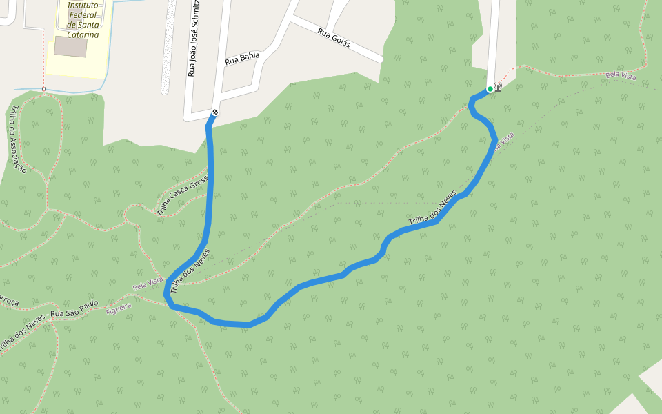 Trilha dos Neves walking route map in Gaspar