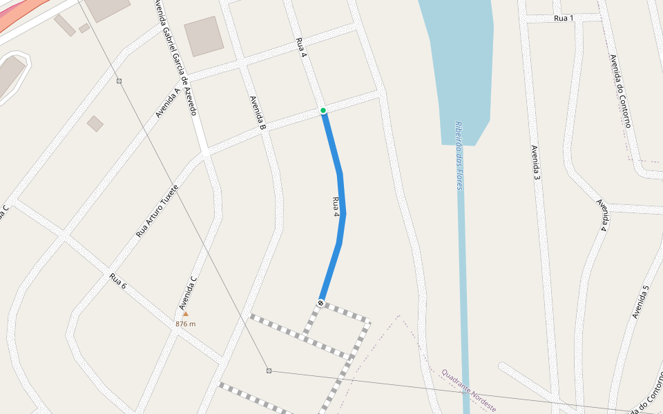 Rua 4 walking route map in Pouso Alegre