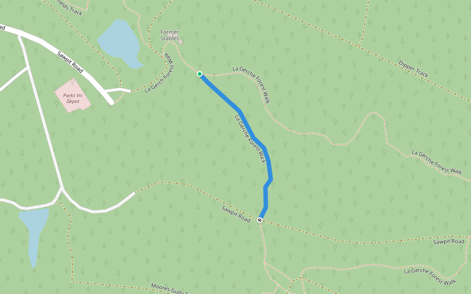 La Gerche Forest Wa;k walking route map in Creswick