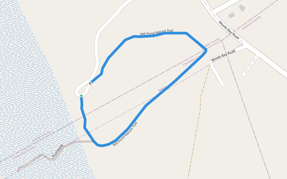 Mill Pond Nature Trail walking route map in Lynchburg