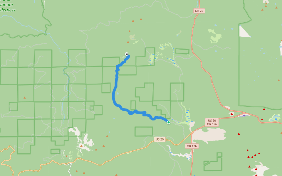 Crescent Mountain Trail #3384 walking route map in Santiam Junction