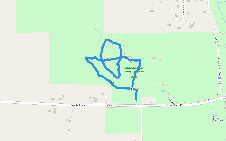 Fort Hill walking route map in Victor