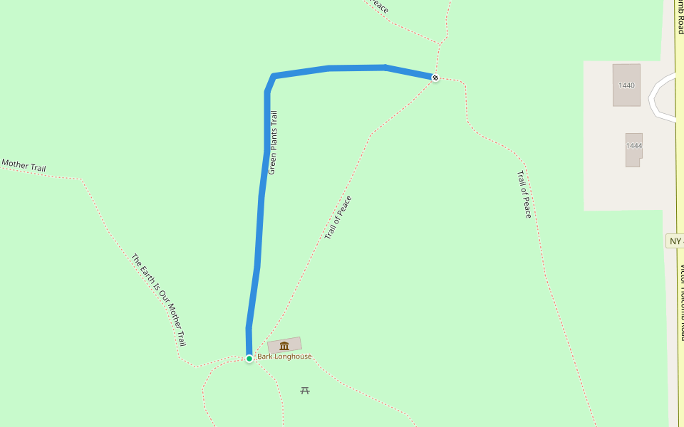 Green Plants Trail walking route map in Victor