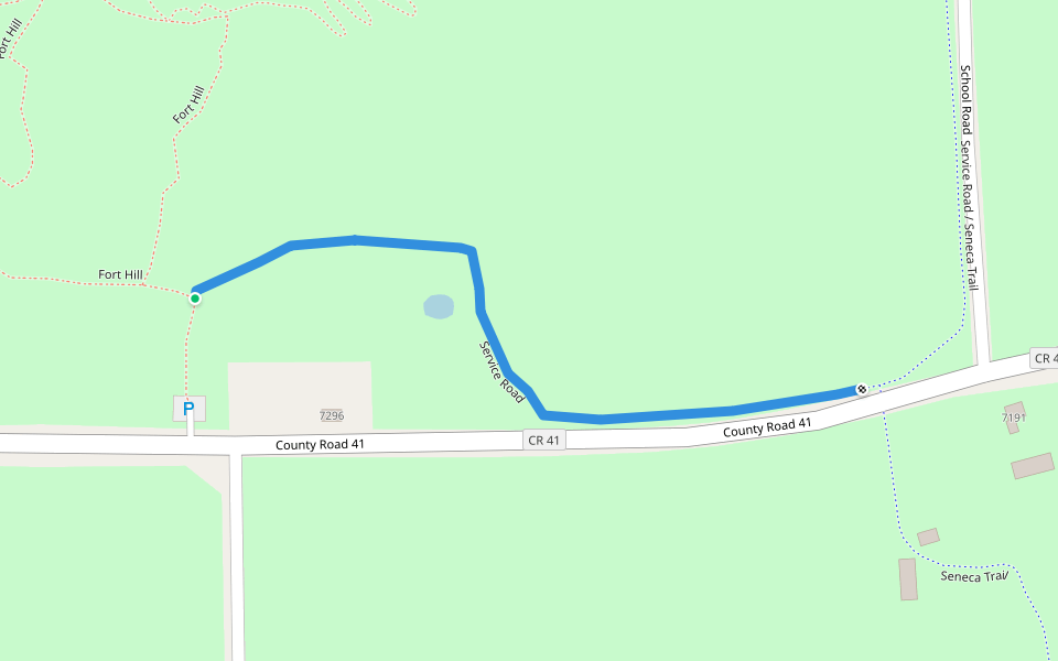 Service Road walking route map in Victor