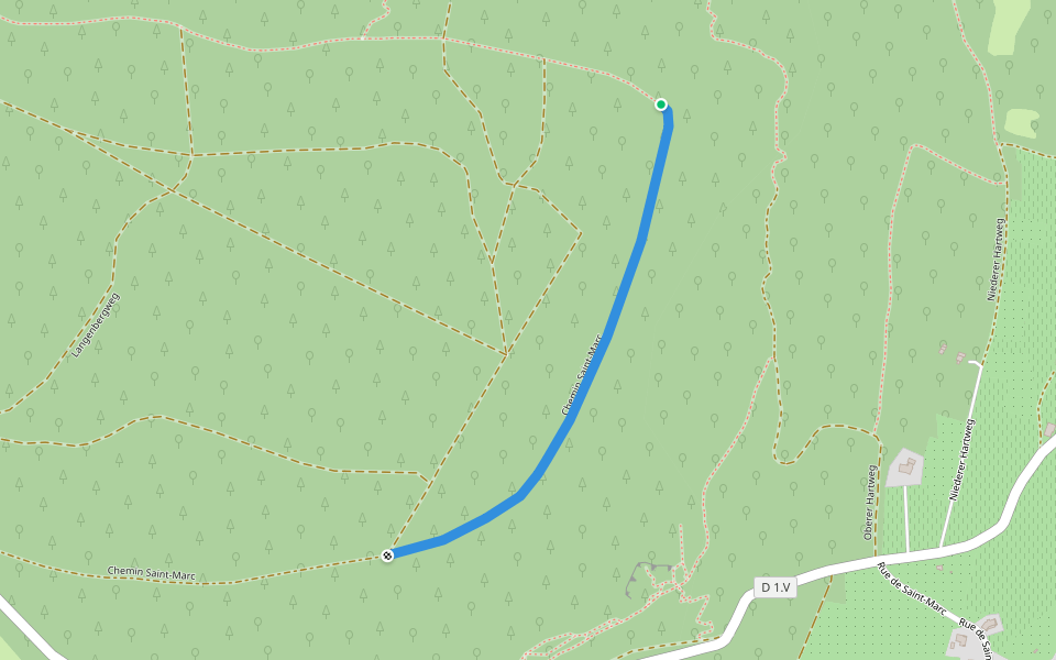 Chemin Saint-Marc walking route map in Gueberschwihr
