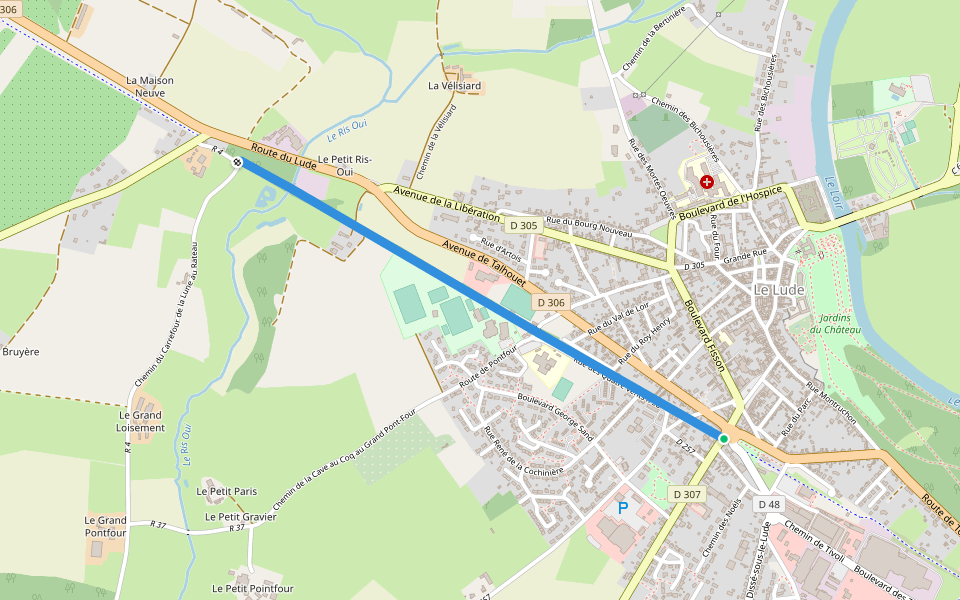 Voie Verte walking route map in Le Lude