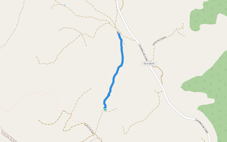 Camino de Teruel (abandonado) walking route map in Cubla