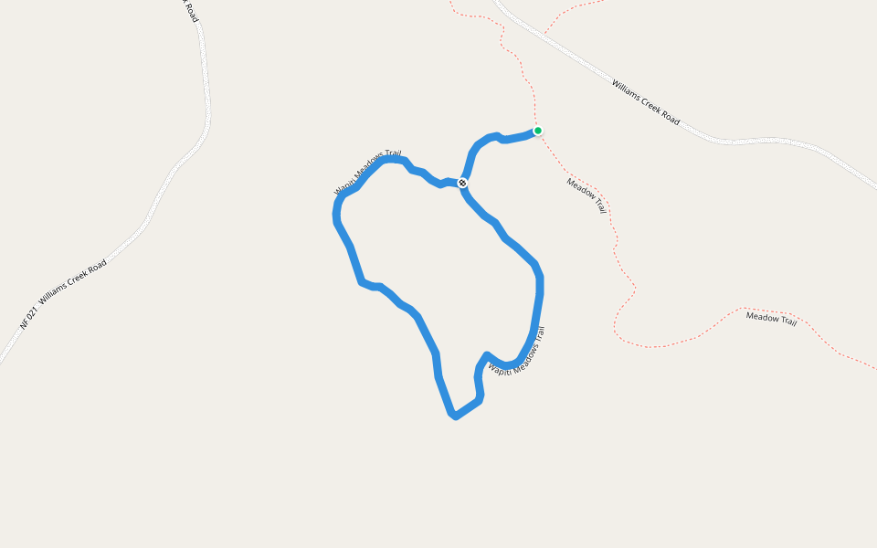 Wapiti Meadows Trail walking route map in Salmon