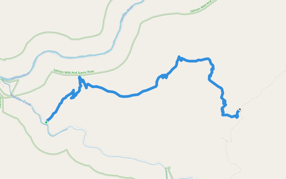 Pretty Gulch Trail walking route map in North Fork