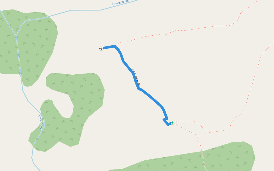 Sheep creek Trail walking route map in Destruction Bay