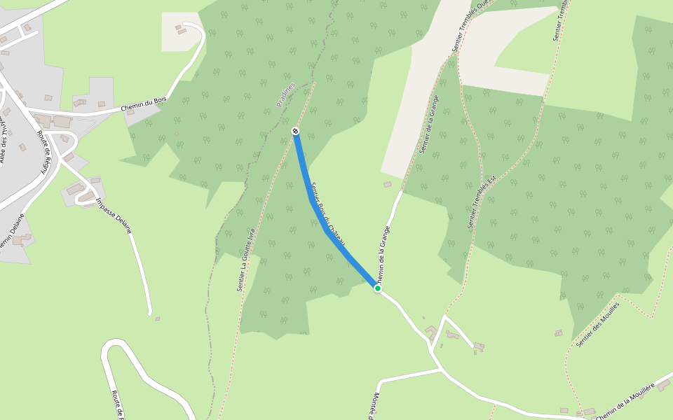 Sentier Bois du Château walking route map in Régny