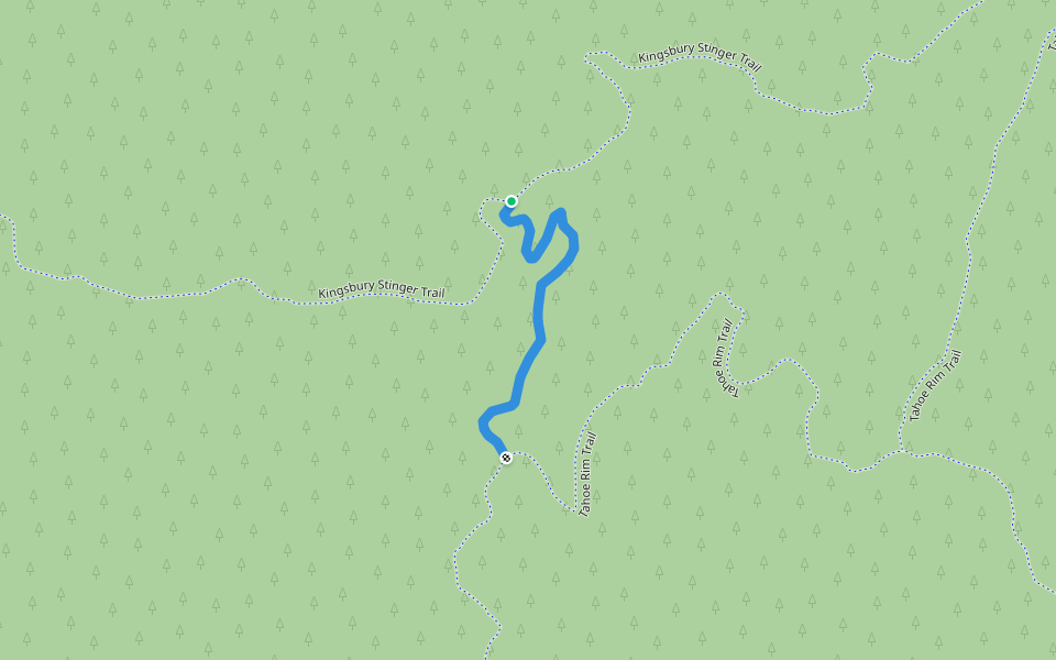 Stinger to TRT Connector walking route map in Zephyr Cove