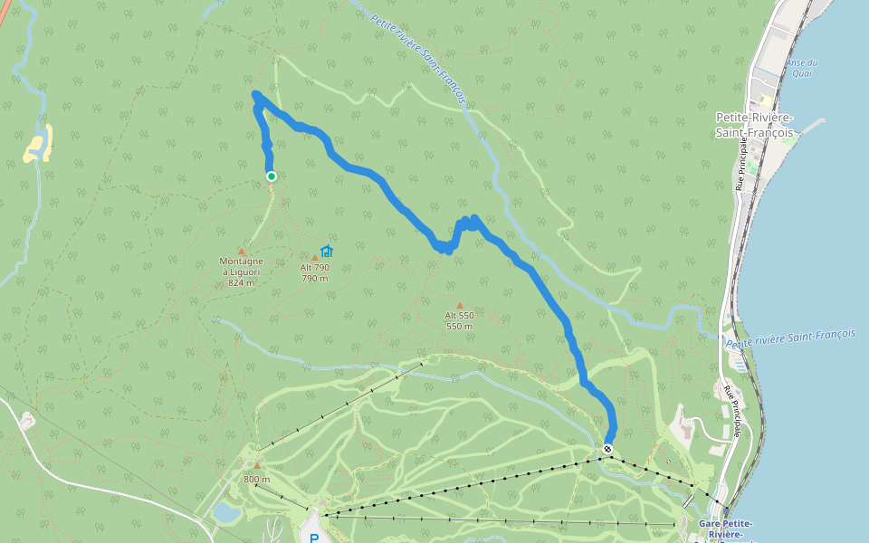 Histoire sans fin walking route map in Petite-Rivière-Saint-François