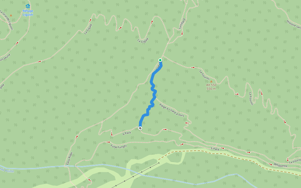 Patte d'Ours walking route map in Petite-Rivière-Saint-François