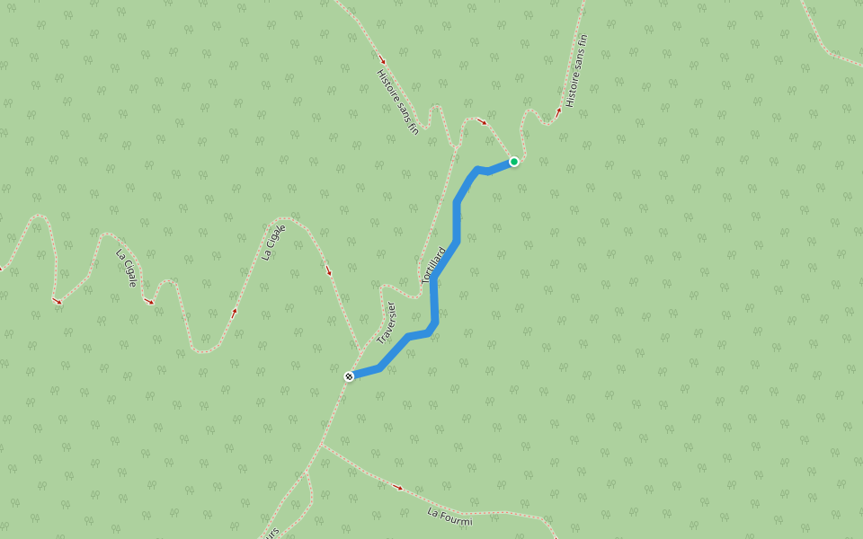 Tortillard walking route map in Petite-Rivière-Saint-François