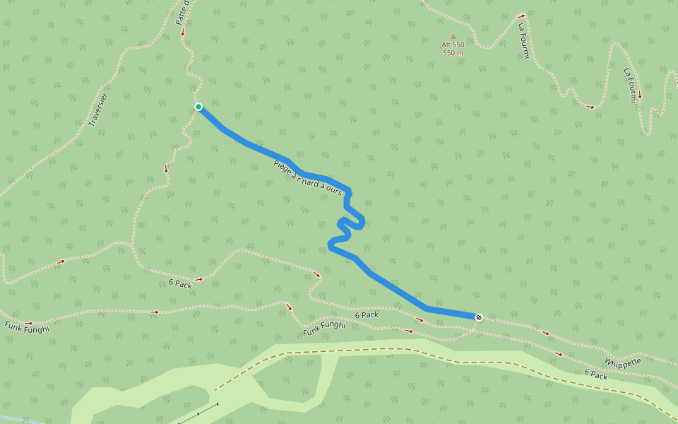Piège à r'nard à ours walking route map in Petite-Rivière-Saint-François