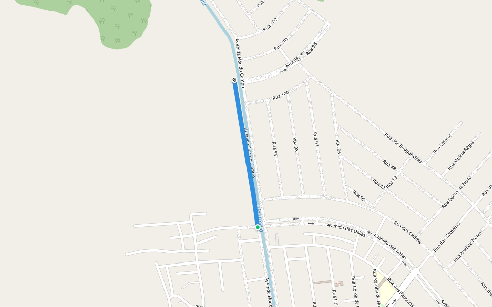 Avenida Flor do Campo walking route map in Rio das Ostras