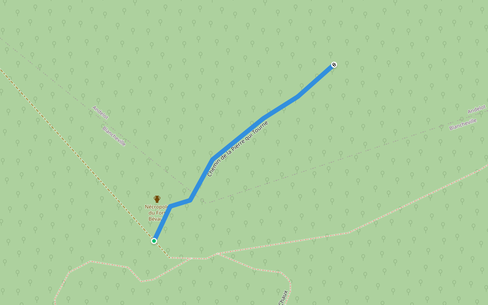 Chemin de la Pierre qui Tourne walking route map in Andelot-Blancheville