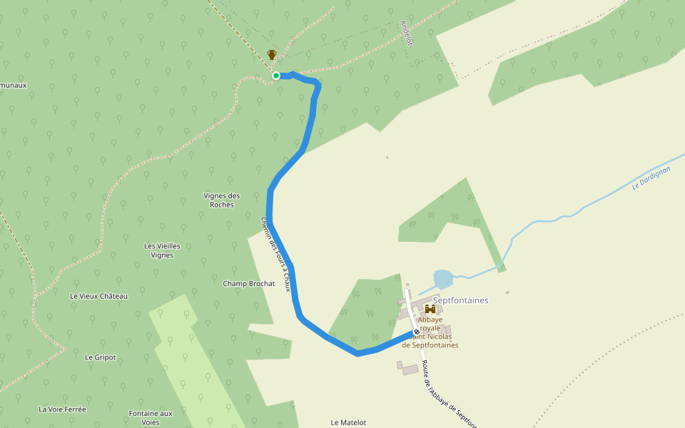 Chemin des Fours à Chaux walking route map in Andelot-Blancheville