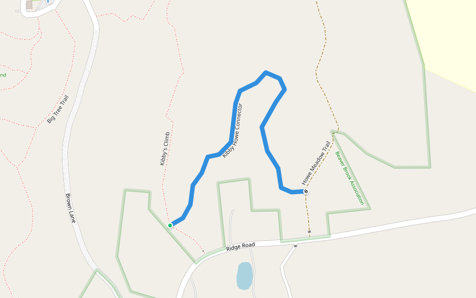 Kibby Howe Connector walking route map in Hollis