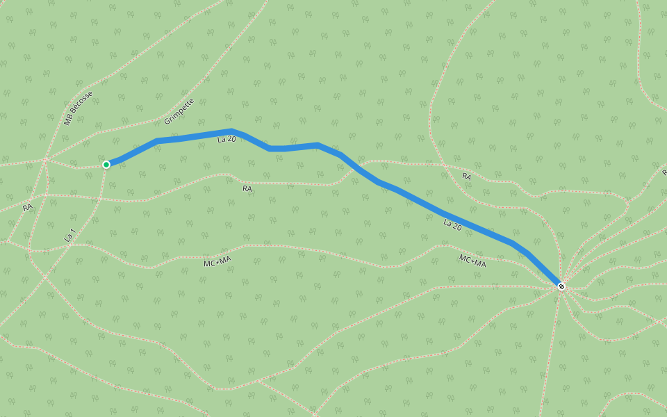 La 20 walking route map in La Malbaie