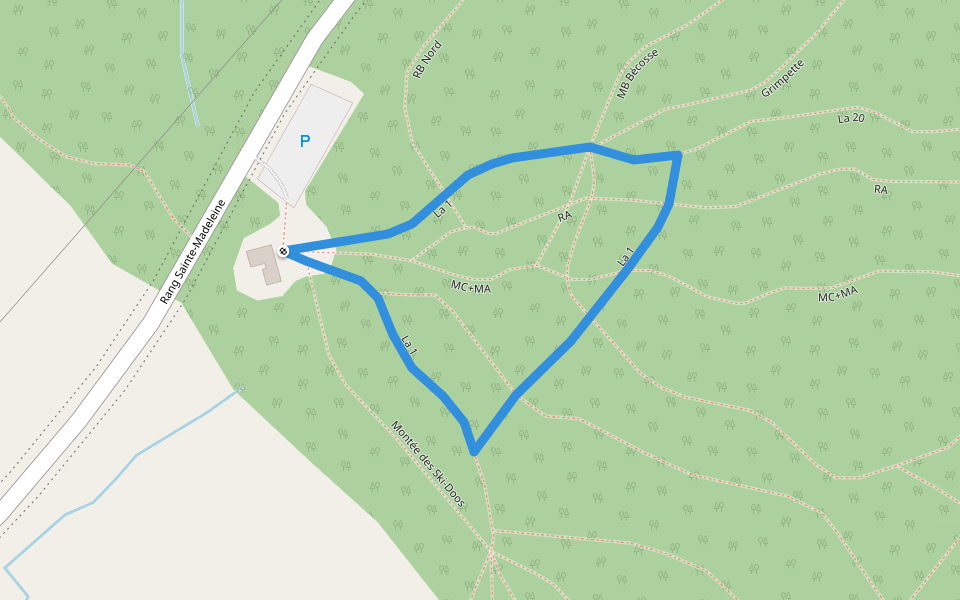 La 1 walking route map in La Malbaie