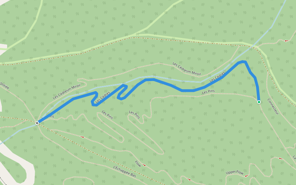 Les Cèdres walking route map in New Richmond