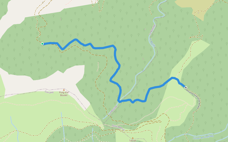 Ancienne Voie Ferrée Minière walking route map in La Bastide
