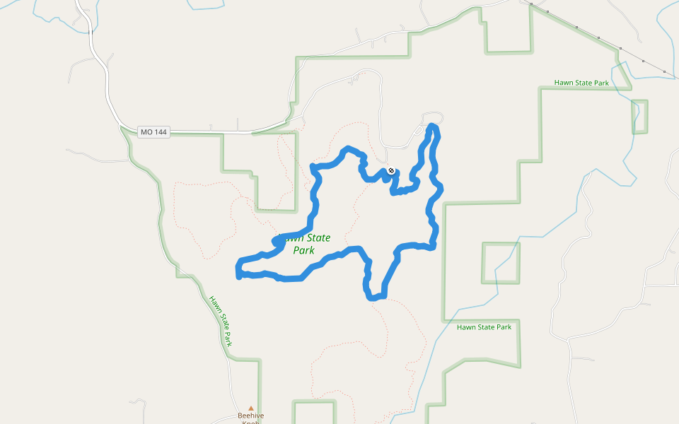 Whispering Pine Trail - North Loop walking route map in New Offenburg