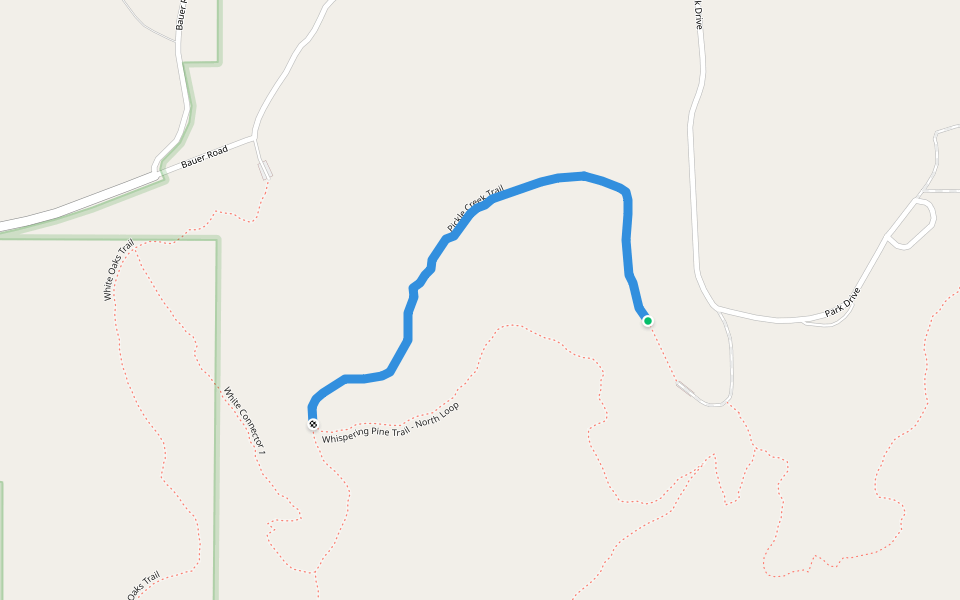 Pickle Creek Trail walking route map in New Offenburg