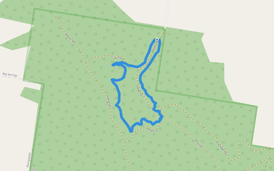 Livingstone NP walking track walking route map in Big Springs