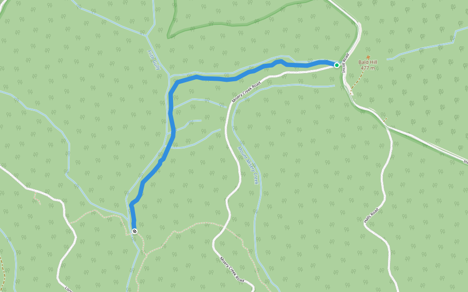 Frith Gully Walking Track walking route map in Enfield