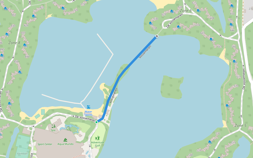 Vossemeren walking route map in Lommel