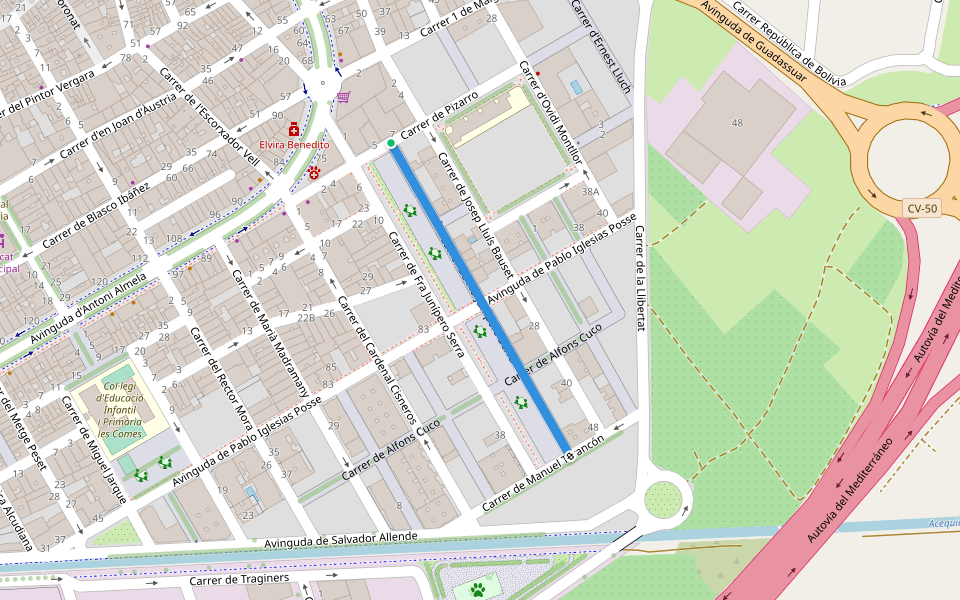 Carrer de Fra Junípero Serra walking route map in L'Alcúdia