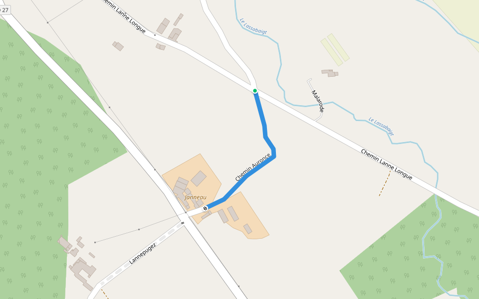 Chemin Auronce walking route map in Saucède