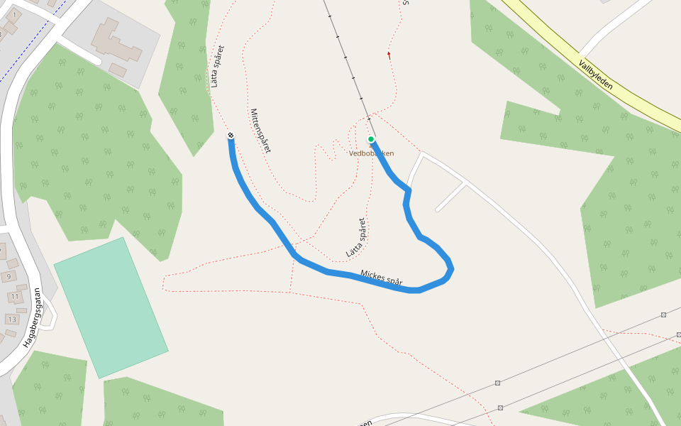 Mickes spår walking route map in Västerås