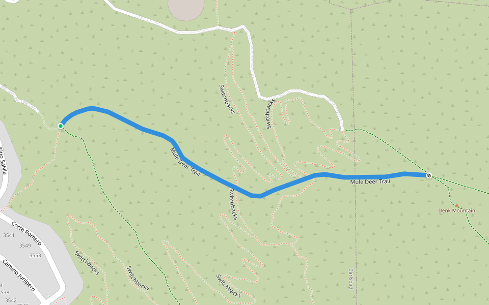Mule Deer Trail walking route map in Carlsbad