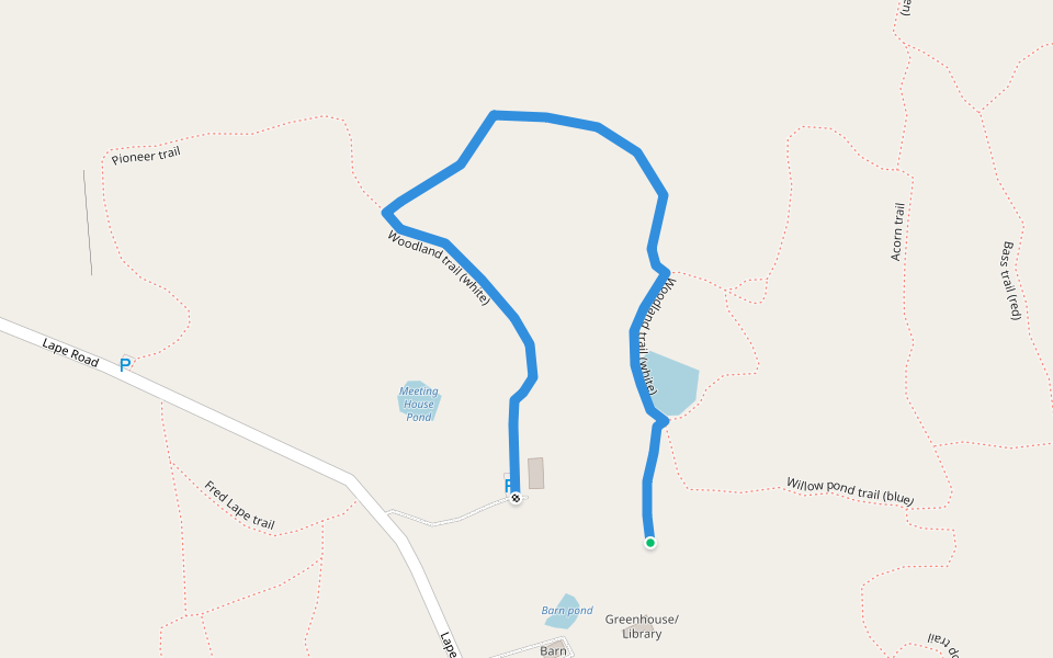 Woodland trail (white) walking route map in Esperance